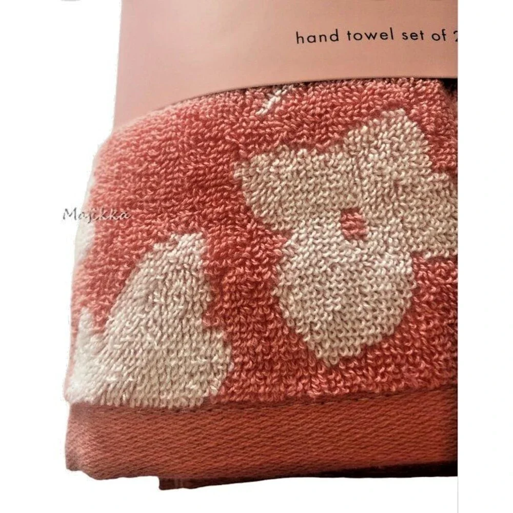Kate Spade Pink Set 2 Hand Towels 4 Washcloths Facecloths Flowers Bathroom Dorm